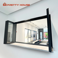 Fenêtre pliante horizontale insonorisée en verre trempé sur mesure pour bureau, fenêtres à double vitrage à isolation thermique