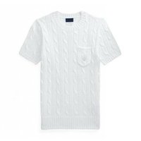 Top de Punto Casual de Manga Corta para Mujer, Primavera-Verano, con Diseño Bordado, Logotipo y Bolsillos, Top Elegante de Cuello Redondo