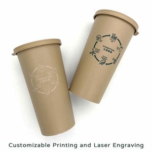 Gobelets écologiques entièrement biodégradables sans plastique de 16 oz en fibres de thé compostables pour emballages de boissons OEM ODM - Product Image 4