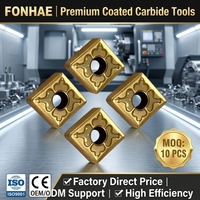 Plaquettes de tournage interne carrées en carbure revêtues PVD/CVD CNMG120408 FONHAE OEM pour tournage CNC d'acier inoxydable, dureté HRA 91.9-92.6