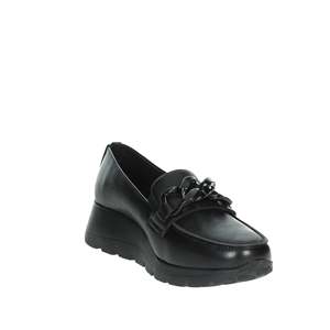 Mocassins pour femmes Cinzia Soft CI2034 en cuir noir, chaussures confortables à plateforme - Product Image 4