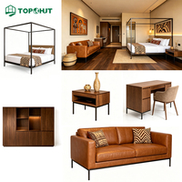 Servicio de Proyectos de Apartamentos al por Mayor de Topohut Factory, Muebles Modernos de Hotel de 5 Piezas, Juegos de Dormitorio de 5 Estrellas
