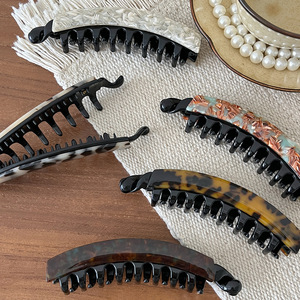 SAIYII Pinces à cheveux de haute qualité, style rétro années <span class=keywords><strong>80</strong></span>, durables, sans plis, pour queues de cheval et chignons, pinces banane en acétate pour femmes - Product Image 4