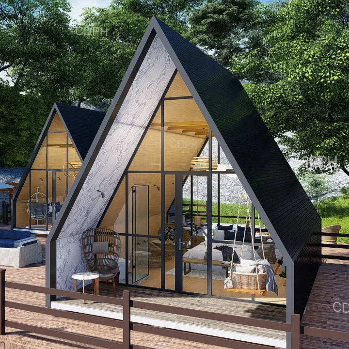 Özelleştirilmiş tatil uzay kapsülü büyük bir çerçeve ev tatil için prefabrik kabin
