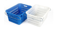 Paniers à provisions pliables empilables caisses de rangement pliables en plastique avec poignées