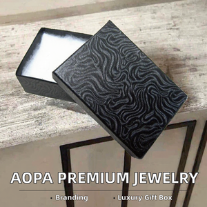 Black Swirl Pattern Cardboard <b>Jewelry</b> <b>Gift</b> <b>Box</b> with Cotton Insert for Ring Earring Pendant Packaging - Product Image 2