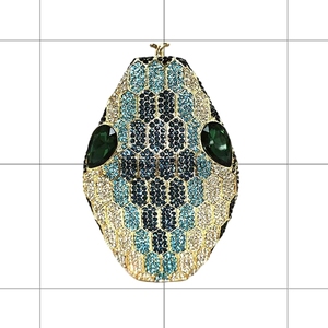 Women Dazzling Snakehead Rhinestones Evening <b>Bag</b> Unique <b>Snake</b> Crystals Clutch Purse for Halloween Ball Party - Product Image 1