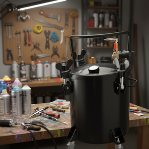 Pot à pression en acier robuste de 5,3 gallons/20 L pour peinture au pistolet, créations artistiques DIY, trois raccords rapides, modèle pour usage domestique - Product Image 2