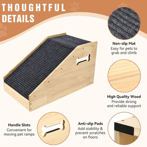 <span class=keywords><strong>Escaleras</strong></span> Plegables de Madera Maciza para Perros, Ahorro de Espacio, Escalones Ajustables, Rampa Plegable para Mascotas, Rampas de Madera para Camas y Sofás - Product Image 3