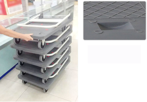 150-250KG Chariot à plate-forme robuste pliable à <span class=keywords><strong>4</strong></span> roues avec roues pivotantes pour le déplacement de la cargaison - Product Image 5