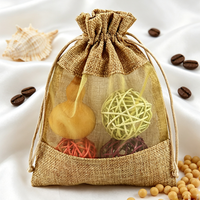 Pochette en jute et lin écologique avec cordon de serrage, sac en toile de jute personnalisé avec logo imprimé pour bijoux, grains de café, cadeaux et emballages de mariage