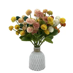 5-सिर मिनी गेंद उच्च-गुणवत्ता जन्मदिन की पार्टी सजावट फूल व्यवस्था के लिए पैन बुना कपड़े सामान कृत्रिम फूल