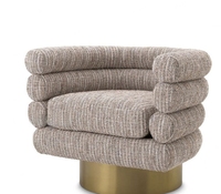 Fauteuil d'Appoint Rembourré de Style Moderne de Luxe en Acier Inoxydable de Base de Fauteuil Pivotant à 360 Degrés pour le Salon Vente en Gros