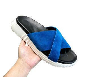 New Designer Luxury Fashion Anti-Slip Massage Height-Increasing Open Toe Casual Walking Indoor Outdoor Genuine Leather <b>Slippers</b> - Product Image 5