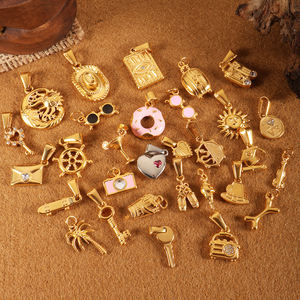 DIY Stainless Steel Jewelry Pendants &amp; Charms Wholesale Custom <strong>Heart</strong> Hat Vintage Charm for Bracelet Necklace Making - Product Image 1