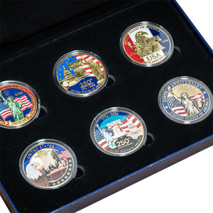 Set de Monedas Conmemorativas del 250 Aniversario de EE. UU. 1776-2026, 2 Piezas, Caja de Colección Libertad e Independencia, Regalo Empresarial, Decoración - Product Image 5