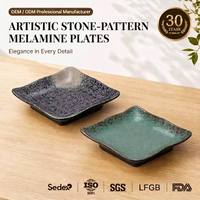 Assiette carrée japonaise de 6 pouces à bords ondulés en mélamine, empilable, facile à nettoyer, plat de service pour restaurant de sushis
