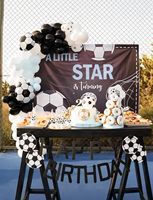 Kit d'arche de guirlande de ballons de football avec ballon étoile éclatante en aluminium pour les fans de sport, décoration de fête sur le thème du football pour anniversaire