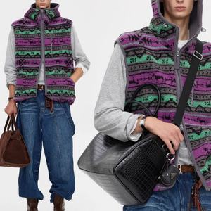 Wholesale Fairman Pattern Outerwear <b>Men's</b> Sleeveless Sweatshirt Double-Sided Soft Textured Polar <b>Fleece</b> <b>Men's</b> Zip up Hoodie <b>Vest</b> - Product Image 5