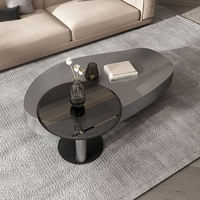 Table basse moderne pour salon, table centrale en bois de luxe léger, table basse de forme spéciale créative haut de gamme pour la maison