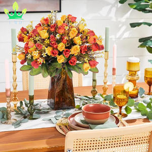 <span class=keywords><strong>Fiori</strong></span> artificiali rosa di seta per piccole Rose che sbocciano <span class=keywords><strong>fiori</strong></span> di autunno Bouquet di <span class=keywords><strong>fiori</strong></span> con stelo per <span class=keywords><strong>vaso</strong></span> matrimonio autunno festa di Halloween - Product Image 5