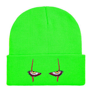 Pennywise Horror Clown Eyes Chapeau tricoté brodé Laine chaude <span class=keywords><strong>Chaire</strong></span> Style Hip Hop Caractéristique commune du tissu - Product Image 6