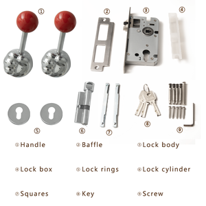 Cerradura de Puerta Redonda de Cerámica Roja con Aleación de Zinc, Cerradura Silenciosa para Dormitorio, Manija de Puerta de Madera para Interiores, Sistemas de Entrada Simétricos - Product Image 6