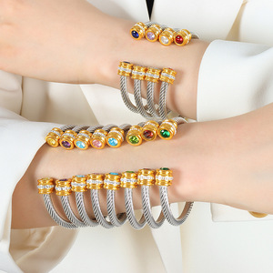 <span class=keywords><strong>Bracciali</strong></span> a filo aperto in acciaio inossidabile da <span class=keywords><strong>donna</strong></span>, gioielli di marca famosa, <span class=keywords><strong>bracciali</strong></span> a polsino in <span class=keywords><strong>argento</strong></span> da <span class=keywords><strong>donna</strong></span>, all'ingrosso - Product Image 5