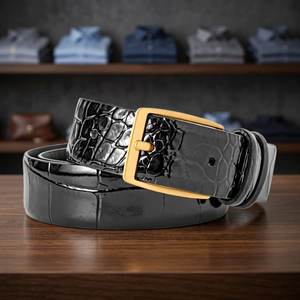 BS INTERNATIONAL NA220 Fashionable Steel Square Pin Buckle <b>Men's</b> Custom Cow Hide Belts-Waterproof Durable Eco-Friendly - Product Image 1