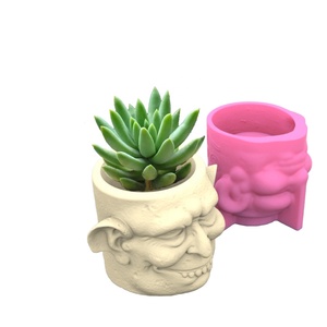 Fine 3D classique bête tête forme Silicone stockage cosmétique brosse conteneur support boîte Pot étui Vase cendrier moule - Product Image 1