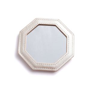 Customizable <b>Octagonal</b> White UV Printing PU Leather Single Sided Mini Pocket Gift <b>Mirror</b> for Women - Product Image 2