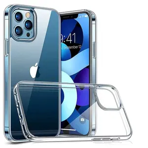 Capa de silicone para iphone 15, 14 e 12 Pro Max ultra fina transparente, capa traseira de silicone TPU macio, novidade em 2024