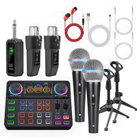 Carte son V8S Live Sound Card BM800 avec micro cantilever dédié pour podcast mobile, batterie 300-500 mAh