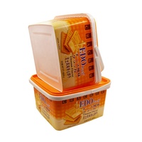 Boîte d'emballage en plastique pour biscuits, impression de logo, carré IML, boîte d'emballage pour biscuits et chocolats, vente en gros
