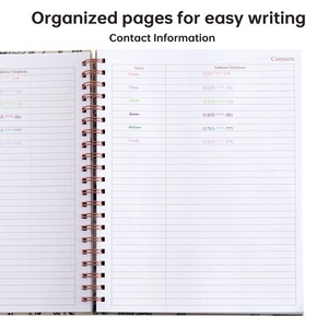 Quaderno Vintage Floreale <span class=keywords><strong>A4</strong></span> con Spirale Doppia in Oro Rosa, 160 Fogli, Carta a Righe 80gsm, Agenda Mensile Non Datata - Product Image 3