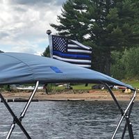 Drapeau Thin Blue Line 16x24 pouces, drapeaux d'extérieur, étoiles brodées, drapeau en nylon résistant avec 2 œillets en laiton