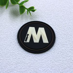 High Quality Round <strong>Earphone</strong> <strong>Port</strong> <strong>Pvc</strong> <strong>Rubber</strong> <strong>Patch</strong> Custom Embossed 3D logo Silicone <strong>Patches</strong> for Garment Hat Cap - Product Image 5