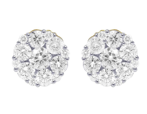 Elegant <b>Silver</b> Flower Design Earrings with Lab Grown Diamonds Stylish 10K Gold Inspired Jewelry for Brides and Parties - Product Image 3