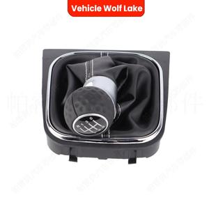 Poignée de levier de vitesses en cuir noir et blanc avec surpiqûres ergonomiques pour Volkswagen Golf 6, pièce de rechange Clh71108153 - Product Image 2