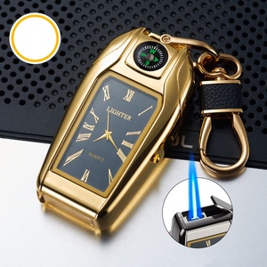 Briquet porte-clés cool, cadeau pour homme, briquet à flamme bleue coupe-vent, rechargeable au butane - Product Image 5