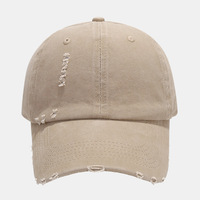 Casquette de baseball délavée à logo usé, couleur unie, style décontracté pour femme, casquette souple personnalisée