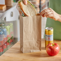 Sacs en papier kraft brun recyclés jetables de 2 LB, 4 LB, 6 LB pour la livraison de repas à emporter en restaurant