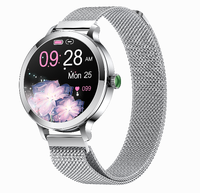 Montre intelligente AMOLED pour femme avec bracelet en acier inoxydable Android BT Accès aux appels Oxygène sanguin Moniteur de fréquence cardiaque Montres-bracelets pour femmes