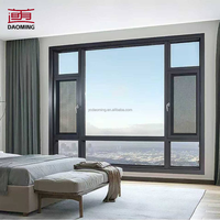 Ventana Corredera Aislante de Calor y Resistente al Agua NFRC AS2047, Sistema de Tres Rieles, Ventana Corredera de Aluminio Delgado Negro con Doble Acristalamiento
