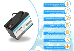 Deep Cycle <b>12v</b> 7ah <b>12ah</b> 50ah 100ah 200ah 300ah Lithium Ion <b>Battery</b> for Solar Storage System - Product Image 2