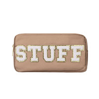 Trousse de Toilette de Voyage en Nylon avec Lettres en Chenille 2026 – Pochette Maquillage pour Soins de la Peau, des Cheveux et du Visage