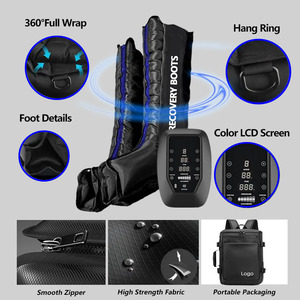 Appareil de massage par compression d'air portable avec batterie intégrée, contrôle de la minuterie 49W, 6 chambres, bottes de récupération pour les pieds et les jambes - Product Image 6