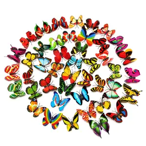 7cm 3D double butterfly Wall Decoration detachable butterfly sticker DIY Decorative wall Art crafts children's room decoration