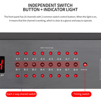 TNH PS-DCP800 16 + 2 Outlet, pengontrol Daya Sequencer Power Conditioner dengan tampilan tegangan Digital sakelar udara