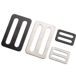 Accessorio in metallo di lusso da 51 mm in acciaio inossidabile, fibbia quadrata e scorrevole a tre vie, regolatore di lunghezza per guinzagli per cani e cinghie per borse - Product Image 1